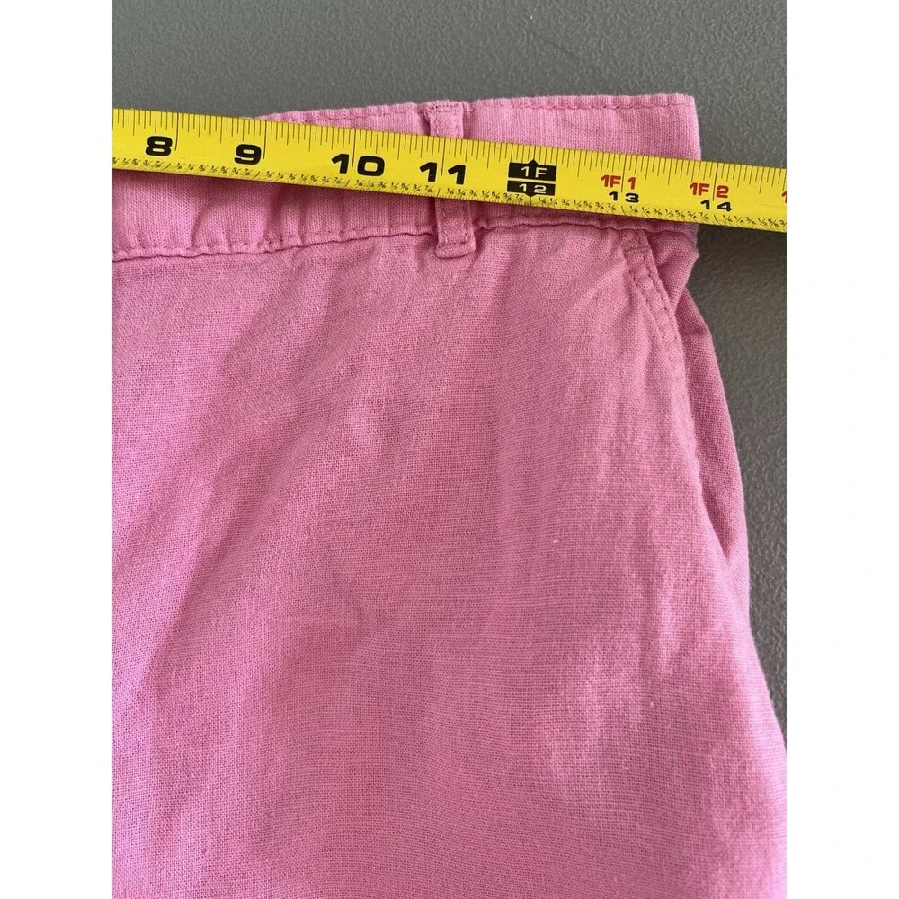 H&M Linen Blend Womens Pants Size Small Pink Wide Leg Summer Cruise Vacation